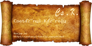 Csetényi Károly névjegykártya