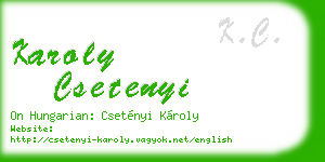 karoly csetenyi business card